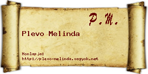 Plevo Melinda névjegykártya